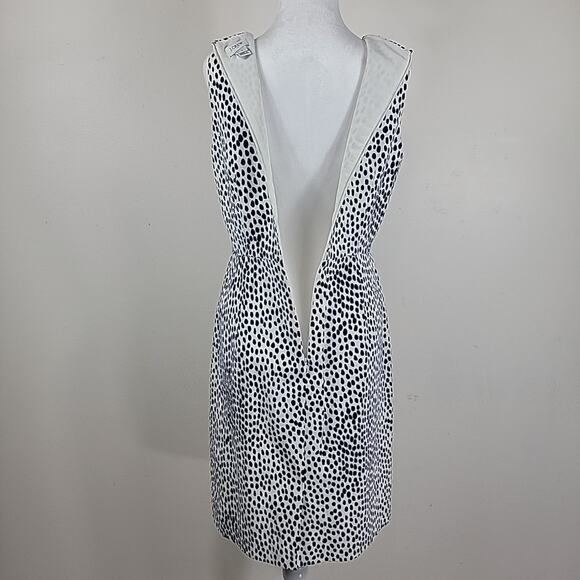 J‎ Crew Dress 6 Ivory Animal Print Basketweave Lined Sheath Knee Length Preppy - Picture 5 of 14
